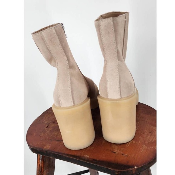 NEW Dolce Vita Gum Sole Tan Platform Moto Side Zip Suede Ankle Boots Size 9 - Picture 5 of 9